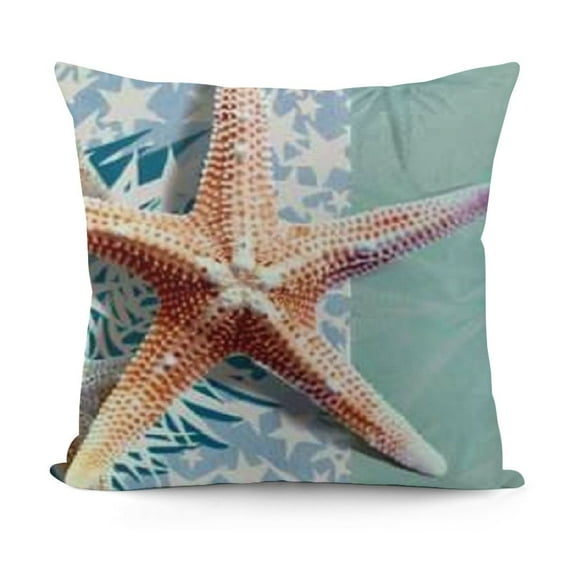 YINGXI Coastal Starfish Throw Pillow Coers Nautical Ocean Vintage Beach Holiday Marine Theme Throw Pillow Covers  Outdoor Bench Home Decoration Pillowcase (OS-Starfish) 12x12in