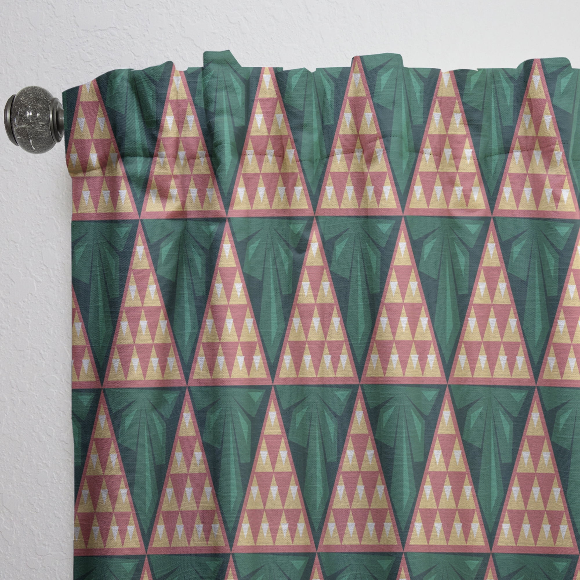 Designart 'Abstract Retro Geometric V' Mid-Century Modern Curtain Panel