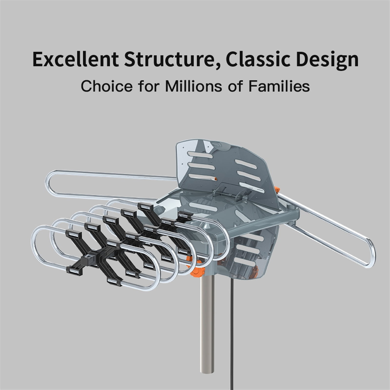 360° UV Dual-band Outdoor Antenna with Stand Black