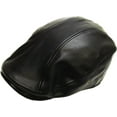 thumbnail image 6 of Black Classic PU Leather Newsboy Gatsby Ivy Hat Golf Driver Ascot, 6 of 8