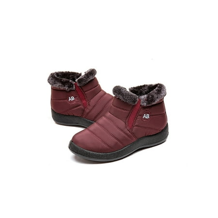 

Crocowalk Womens Winter Snow Boots Anti-Slip Ankle Booties Waterproof Slip On Warm Faux Fur Lined Sneaker