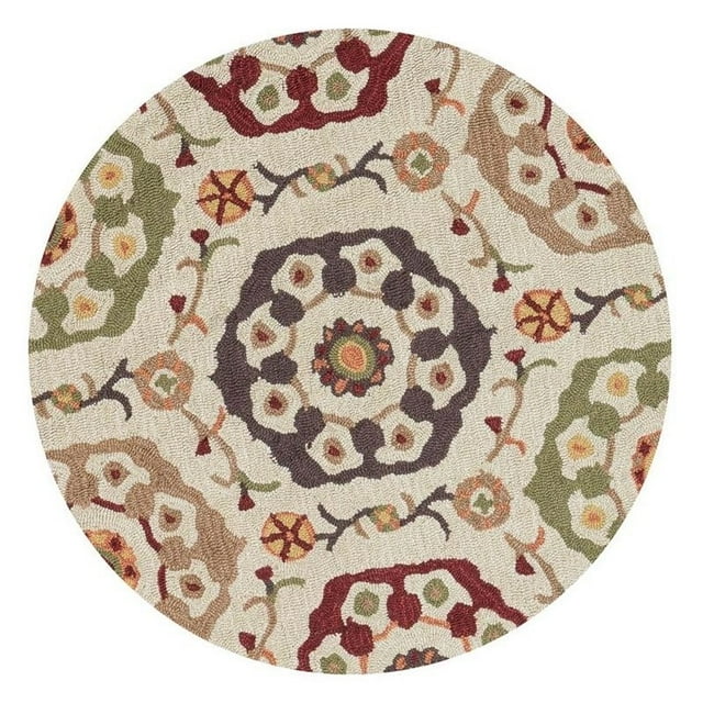 Loloi Francesca Tapis Rond 3 Pieds Fait Main en Beige