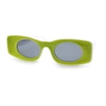 thumbnail image 1 of Womens Unique Concave Thick Mod Plastic Sunglasses Green Black, 1 of 4