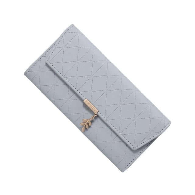 yingyy Durable Long Purse With Fine Stitching Wallet For Mothers Family New Bag Practical Exquisite Craft Misty Blue