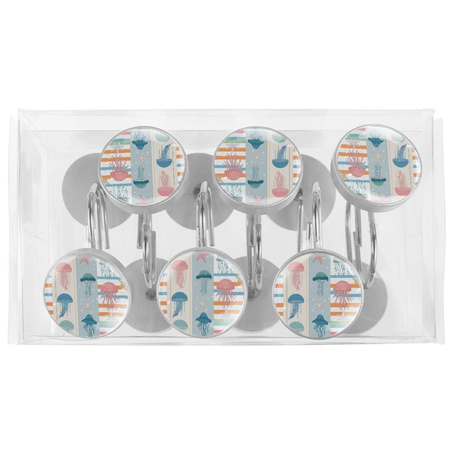 HemaKayy 12 Pcs Shower Curtain Hooks Bathroom Decorative Accessories Specimen Jellyfish