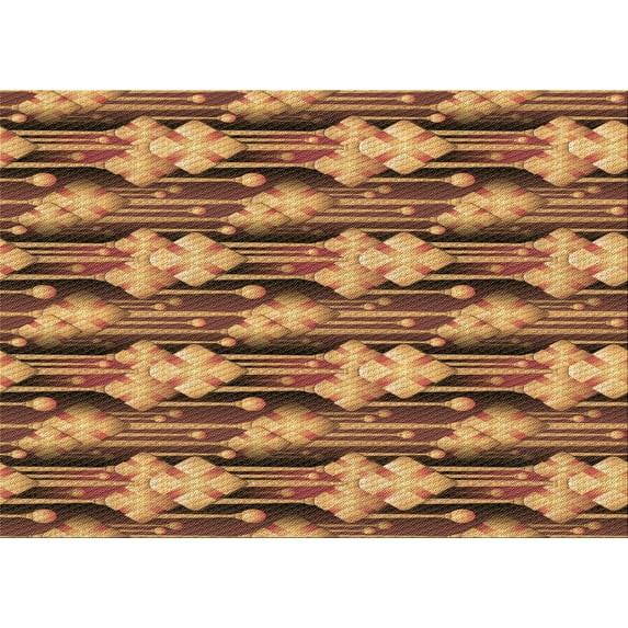Ahgly Company Machine Washable Indoor Rectangle Transitional Red Brown Area Rugs, 4' x 6'