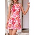 thumbnail image 5 of Wrongduck Women's 2026 Summer Floral Sleeveless Mini Dress Boat Neck A-Line Cocktail Party Dress with Pockets Casual Wedding Guest Dress, 5 of 17