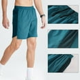 thumbnail image 2 of Mens Pantalones Cortos de Cintura Elástica con Bolsillos, Color Sólido Dibujo Casual Apretón de la Cintura Ejercicio Ventilar para el Gimnasio, 2 of 7