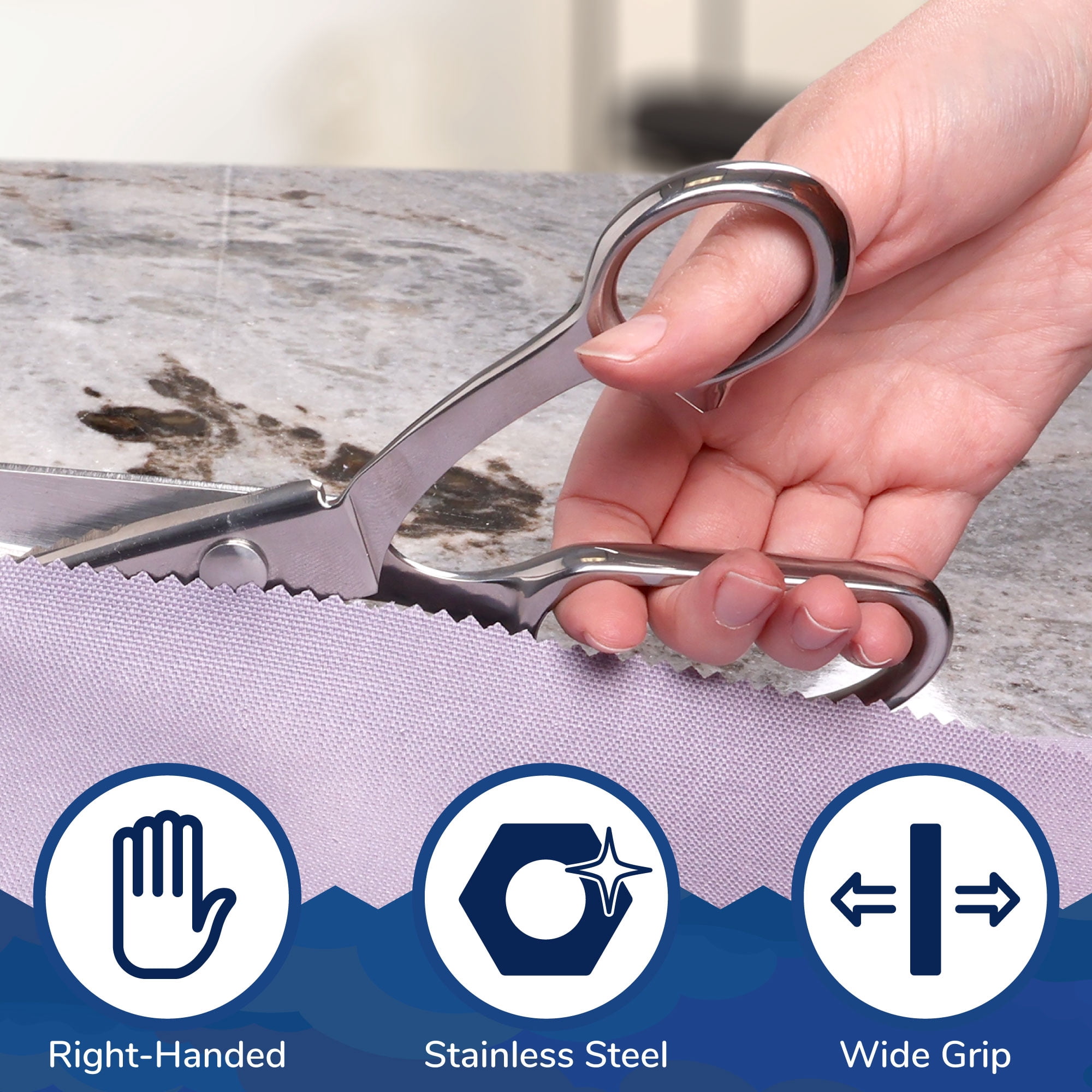 JubileeYarn Metal Pinking Shears - Silver - 3 Units