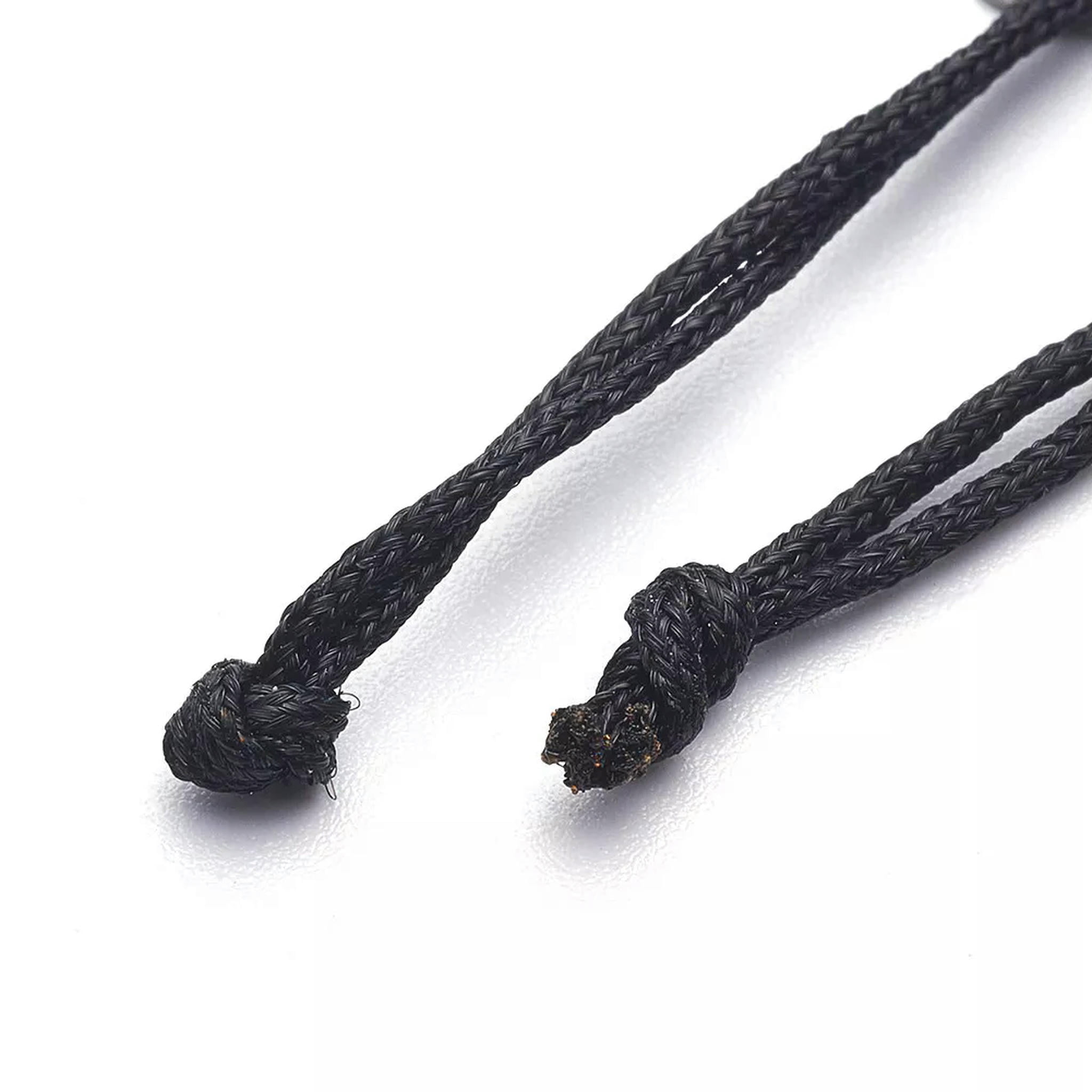 U8MO 50 Braided Nylon Cord Bracelets Bases Adjustable Bracelet Making Black 100~110mm