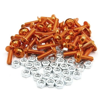 Unique Bargains 40pcs M6 Orange Aluminum Alloy Hex Socket Head Motorcycle Bolts Screws Nuts