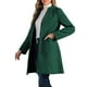 thumbnail image 4 of Abrigo largo de una sola botonadura de manga larga con cuello en V elegante para mujer Inspire Chic XL verde oscuro, 4 of 6