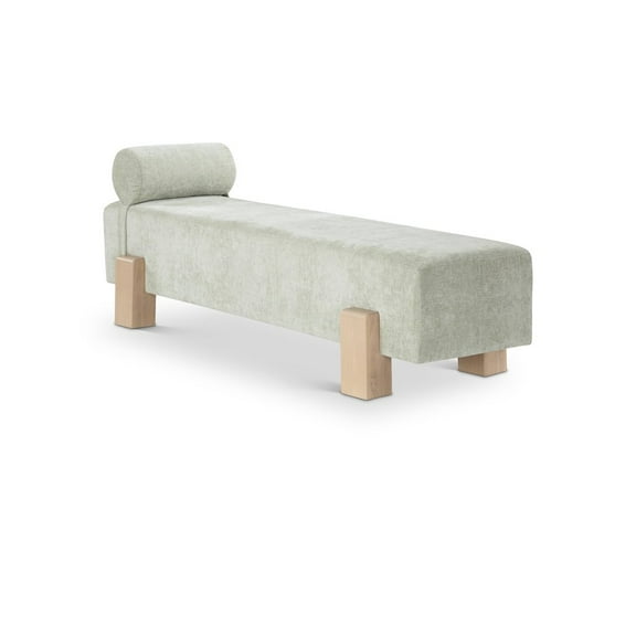 Meridian Furniture Edison Mint Green Chenille Fabric Bench
