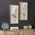 LuxenHome Set of 2 White Metal Flower Wood Wall Decor - Walmart.com