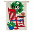 thumbnail image 1 of Evergreen Linen House Flag - Rocking Chair Porch Life, 1 of 1
