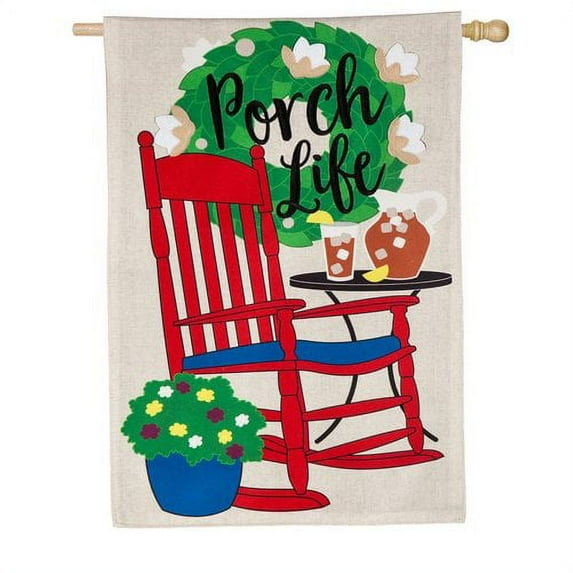 Evergreen Linen House Flag - Rocking Chair Porch Life