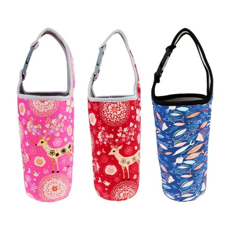 

3x Tumbler Carrier Holder Protective Pouch Drink Sleeve Fish Deer