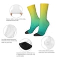 thumbnail image 3 of Vsdgher Teal To Yellow Gradient Crew Socks for Men & Women, Breathable Casual Athletic Ankle Socks, 3 of 6