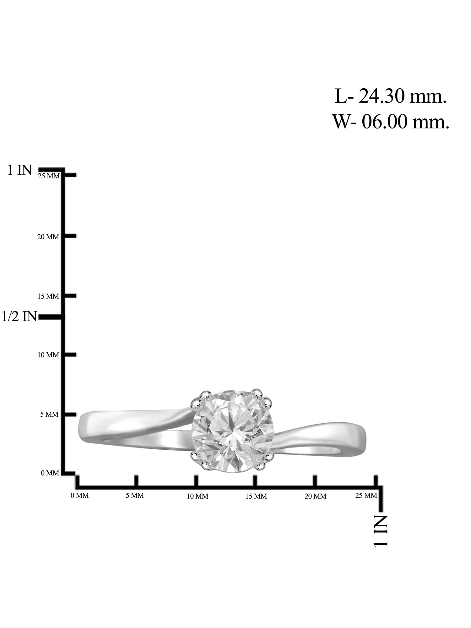 Diamonice 0.925 Sterling Silver 1.25 Carat White Cubic Zirconia Ring for Women | Cubic Zirconias for Everyday Womens Wear