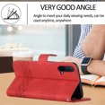 thumbnail image 3 of For One Plus Nord CE 5G Wallet Phone Case Durable PU Leather Flip Cover-Red, 3 of 3