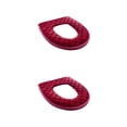 thumbnail image 1 of Cateissary Funda para asiento de inodoro de baño, felpa suave, lavable, calentador de invierno, alfombrilla para asiento de inodoro, cojín, accesorio de Rojo 2piezas, 1 of 6