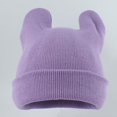 thumbnail image 3 of HNMKIU Warm Knitted Winter with Cute Ears Winter Hats for Women Soft Lined Rolled Brim Hat for Outdoor Fall and Winter Z112-Purple,One Size, 3 of 3