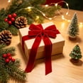 thumbnail image 4 of Talqzovs Velvet Ribbon Bows Christmas Tree Decorations , 10.24x5.12in Christmas Bows for Wreaths for Tree Front Door Wreath Garland Holiday Decor, 4 of 6