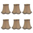 thumbnail image 1 of Pantalla de tela de estilo europeo para lámparas E14, candelabros, luces de pared, decoración artística, 6 uds., 1 of 8