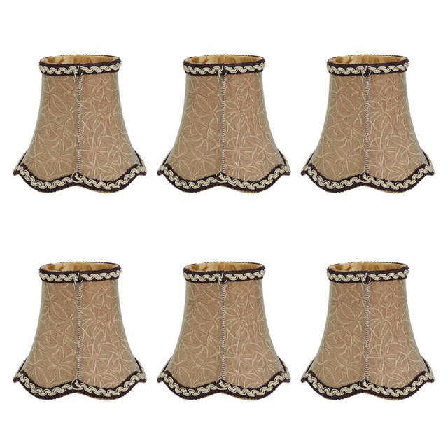 Pantalla de tela de estilo europeo para lámparas E14, candelabros, luces de pared, decoración artística, 6 uds.