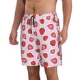 thumbnail image 2 of Kdxio Hand Drawn Strawberry Pattern Mens Casual Shorts - Drawstring Summer Beach Sports Shorts for Men, 2 of 9