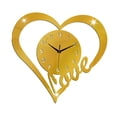 thumbnail image 3 of Reloj de pared con forma de corazón, reloj de , regalo para el hogar, decoración colgante, silencioso, sin , para fiestas, cafeterías, salas Oro, 3 of 8