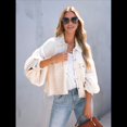 thumbnail image 4 of Chaqueta Informal de Larga con Solapa para Mujer, Otoño e Invierno, con Lavado y Cepillado en Color Contrastante. Albaricoque M, 4 of 10