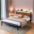 thumbnail image 1 of Base de Cama Queen Size con Cabecera y Luces LED, Plataforma de Metal Antideslizante con Puertos USB y Tomas de Corriente | UTILIA, 1 of 7