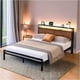 thumbnail image 1 of Base de Cama Queen Size con Cabecera y Luces LED, Plataforma de Metal Antideslizante con Puertos USB y Tomas de Corriente | UTILIA, 1 of 7