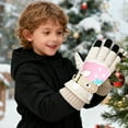 thumbnail image 2 of BinKFF Winter Gloves for Kids Waterproof Boys Girls Cute Snow Ski Gloves Toddler Snowboarding Gloves Windproof, Dinosaur Print Warm Cold Cotton Gloves, 2 of 4