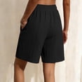 thumbnail image 6 of Edvintorg Bermuda Shorts for Women Knee Length Elastic Waisted Breathable Lightweight Loose Fit Casual Short Women Summer Clothes Black L, 6 of 6