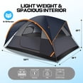 thumbnail image 4 of SANOPY 6-8 Person Instant Camping Tent with Removable Rainfly, Auto Setup Pop Up Tent for Family Outdoor ,Hiking,Traveling with Carry Bag, Dark Blue, 4 of 10
