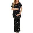 thumbnail image 2 of Women's Short Sleeve Maternity Dresses Clothes Split Pregnancy Maxi Dresses, 2 of 5