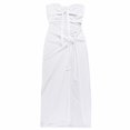 thumbnail image 1 of Gibobby Vestido sexy para mujer Vestido ultralargo ahuecado con cordones para mujer, hombro con espalda descubierta, vestido largo ajustado con pecho(Blanco,CH), 1 of 5