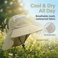 thumbnail image 6 of CAUYDY Size 3-9 Years Kids Sun Hats 1-5T Toddler Girls Bucket Hats UV Protection Summer Beach Hat for 6 9 12 18 Months Baby Wide Brim Fishing Hat (Sizes 3-10 Years,Beige), 6 of 6