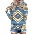 thumbnail image 2 of Hoodie Sweatshirt for Women Southwestern Tribal Geometric Print Graphic Long Sleeve Relaxed Fit Pullover with Drawstring Casual Daily Clothes Top, 2 of 5