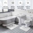 thumbnail image 5 of White Marble Bath Mat 3 Piece Bathroom Rug Set, Modern Geometric Abstract Minimalist Crack Non Slip Bath Rug Contour Mat and Toilet Lid Cover, Absorbent Shower Mats Soft Bath Rugs and Mats Sets, 5 of 8