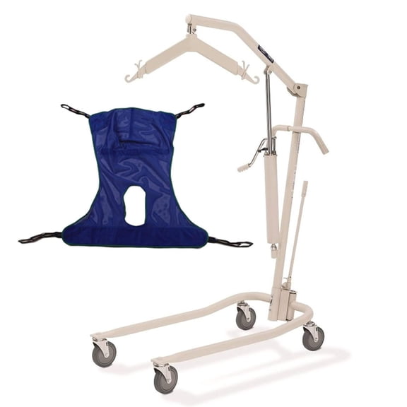 Invacare Hydraulic Patient Lift, Lightweight Transfer Chair w/450 lb Capacity & Safe Bent Mast