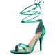 thumbnail image 1 of Sandalias Con cordones Y punta Abierta Tacón de aguja Allegra K Verde 37, 1 of 6