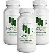 Bacticure, Natural Product, Set of 3 Bottles, Total per Bottle 60 Capsules, Vegetarian Capsules, Immune System Support, Patented Formula, Original Product.
