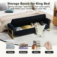 thumbnail image 4 of Aemeios 67" Velvet Storage Bench for Bedroom End of Bed with Single Lid Storage and Gold Legs, Black, 4 of 7