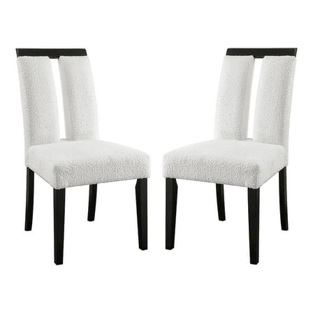 Furniture of America Prat Fabric Upholstered Side Chairs in Black (Set of 2)