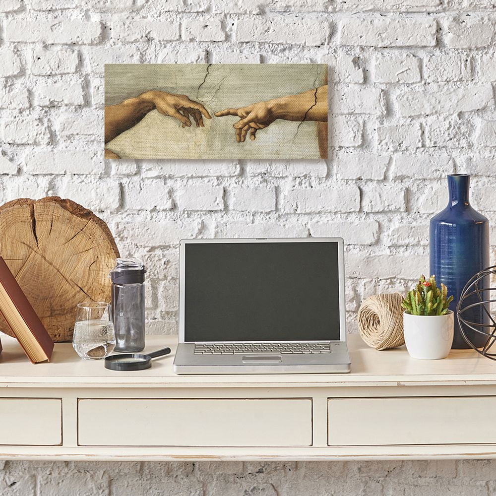 Stupell Industries Hands of The Creation Of Adam Religious Painting Canvas Wall Art by Michelangelo