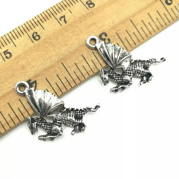 U8MO 100X flying dragon antique silver charms pendants jewelry DIY 21x23mm