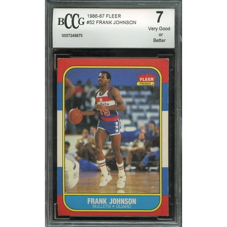 1986-87 fleer #52 FRANK JOHNSON washington bullets rookie card BGS BCCG